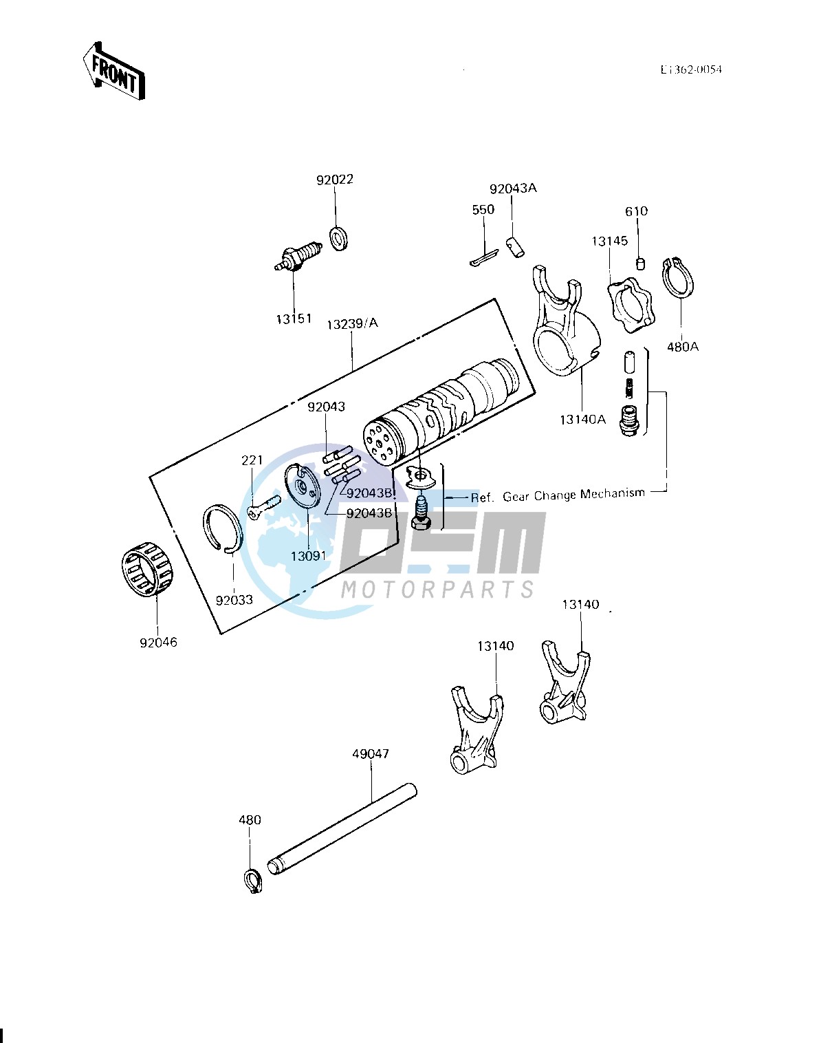 GEAR CHANGE DRUM & FORKS -- 81-83 H2_H3_H4- -