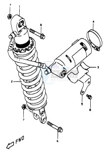 DR350 (V-W-X) drawing REAR SHOCK ABSORBER