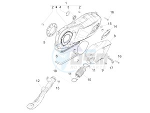 LIBERTY 125 IGET 4T 3V IE E4 ABS (EMEA) drawing Crankcase cover - Crankcase cooling