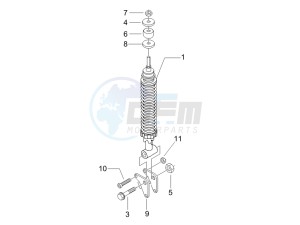 LX 150 4T ie USA drawing Rear suspension - Shock absorber