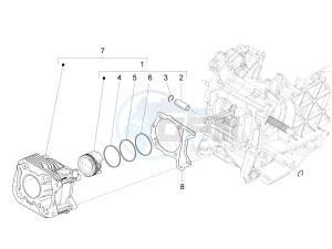 PRIMAVERA 150 4T 3V IGET ABS E4 (EMEA) drawing Cylinder-piston-wrist pin unit