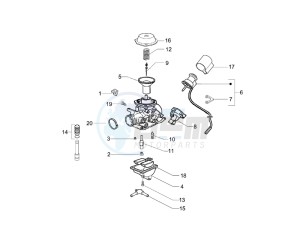 Granturismo 200 L drawing Carburetor components