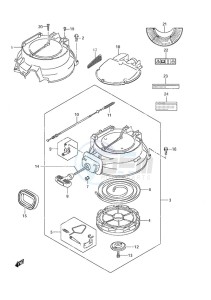 DF 25 V-Twin drawing Magneto Cover/Recoil Starter/Silencer