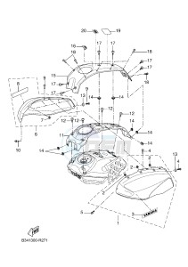 MTM690-U MTM-690-U XSR700 (B342 B342) drawing FUEL TANK 2