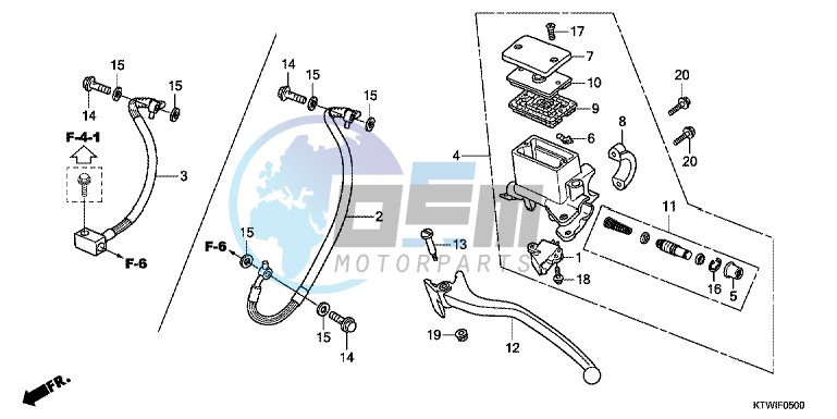 RR. BRAKE MASTER CYLINDER