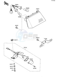 ZX 750 F [NINJA 750R] (F4) [NINJA 750R] drawing TAILLIGHT-- S- -