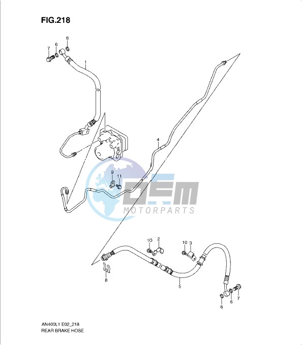 REAR BRAKE HOSE (AN400AL1 E24)