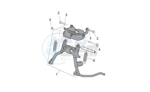 Scarabeo 50 2t drawing Foot rests - Lateral stand