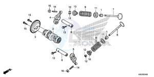 WW125EX2F PCX125 - WW125 UK - (E) drawing CAMSHAFT/VALVE