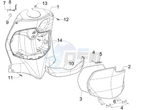 Fly 100 4t 2008 drawing Front glove-box - Knee-guard panel