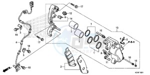 SH125ASE SH125AS UK - (E) drawing FRONT BRAKE CALIPER (ABS)