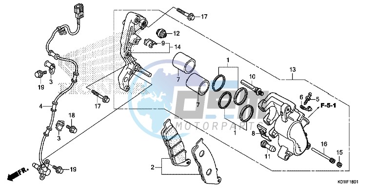 FRONT BRAKE CALIPER (ABS)