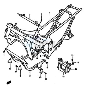 GSX750F (K-T) drawing FRAME (MODEL K L M N P R)