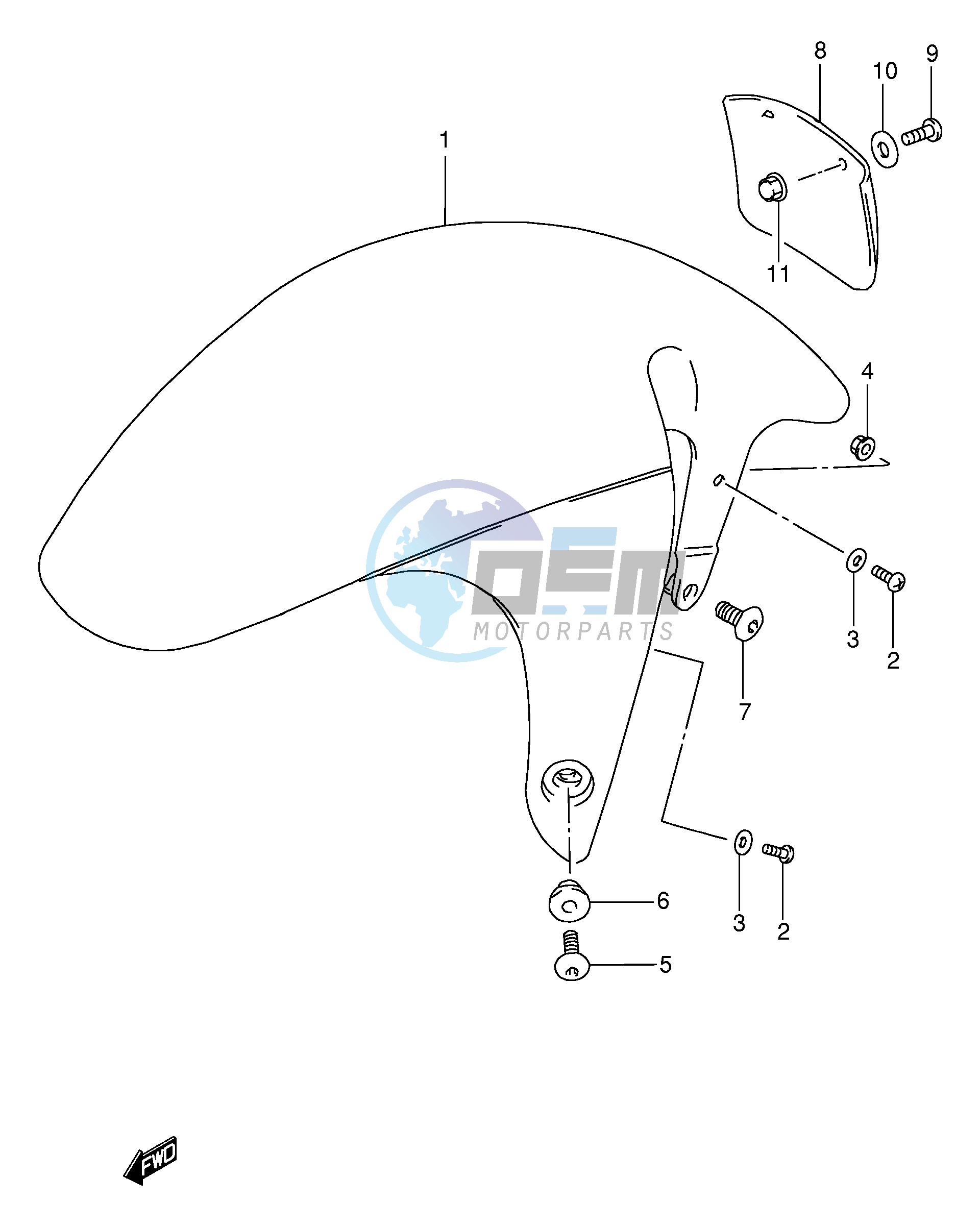 FRONT FENDER (MODEL P R)