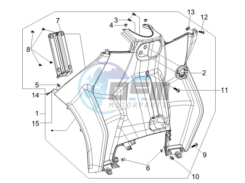 Front glove-box - Knee-guard panel