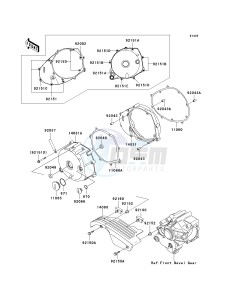 VN 1500 J [VULCAN 1500 DRIFTER] (J1-J2) [VULCAN 1500 DRIFTER] drawing LEFT ENGINE COVER-- S- -