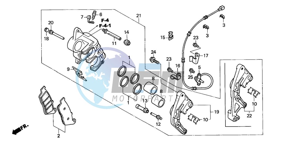 FRONT BRAKE CALIPER (R.)