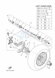 YFM700FWAD GRIZZLY 700 EPS (BFEG) drawing FRONT WHEEL