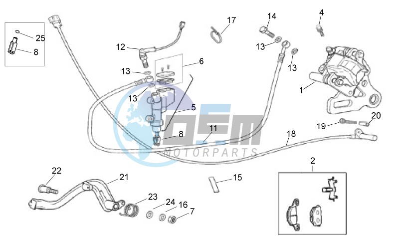 Rear master brake cylinder