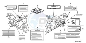 CBR1000RR9 BR / HRC MME - (BR / HRC MME) drawing CAUTION LABEL (1)