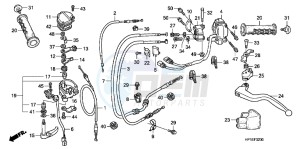 TRX450ERC drawing HANDLE LEVER/ SWITCH/ CABLE