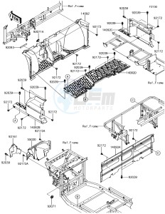 MULE PRO-DX KAF1000EHF EU drawing Frame Fittings(Front)