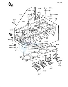 KZ 1100 L [LTD SHAFT] (L1) [LTD SHAFT] drawing CYLINDER HEAD