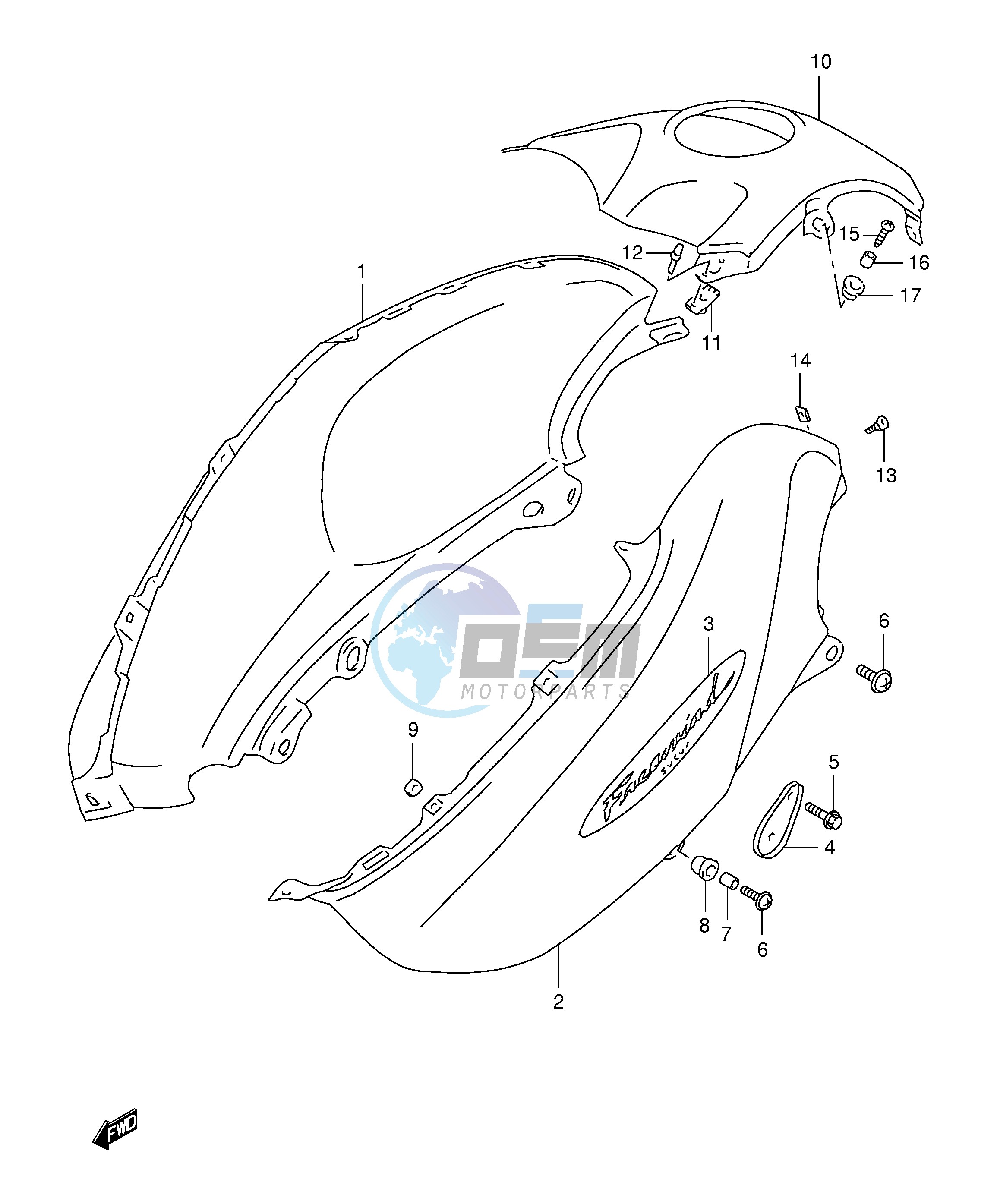 FUEL TANK COVER (MODEL X)