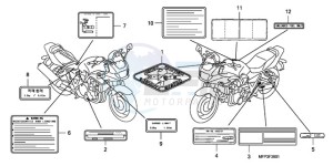 CB1300SA9 KO / ABS BCT TY2 drawing CAUTION LABEL (CB1300S/CB 1300SA)