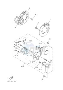 YFM450FWAD YFM45FGPD GRIZZLY 450 EPS (1CTP 1CTR 1CTS) drawing FRONT BRAKE CALIPER