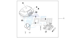 CBF600NA drawing TOP BOX 45L QUASAR SILVER METALLIC