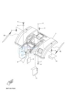 YFM450FWA GRIZZLY 450 IRS (BM81) drawing REAR FENDER