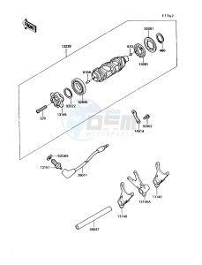 VN750 A [VULCAN 750] (A6-A9) [VULCAN 750] drawing CHANGE DRUM_SHIFT FORK