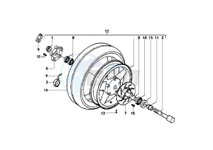 X8 125 drawing Front wheel