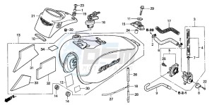 VT750CA drawing FUEL TANK