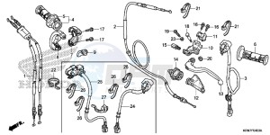 CRF250RG CRF250R ED drawing HANDLE LEVER/SWITCH/CABLE