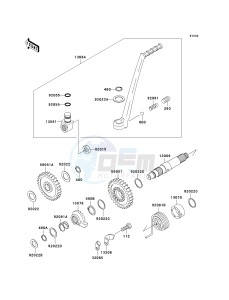 KDX200 H (H6F) 80 H6F drawing KICKSTARTER MECHANISM