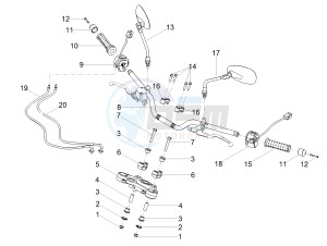 V7 III Stone 750 e4 (EMEA) drawing Handlebar - Controls