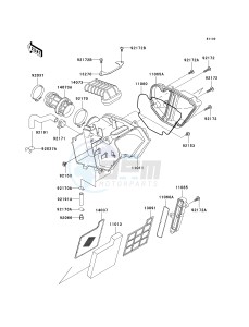 KL 250 G [SUPER SHERPA] (G9F) G9F drawing AIR CLEANER