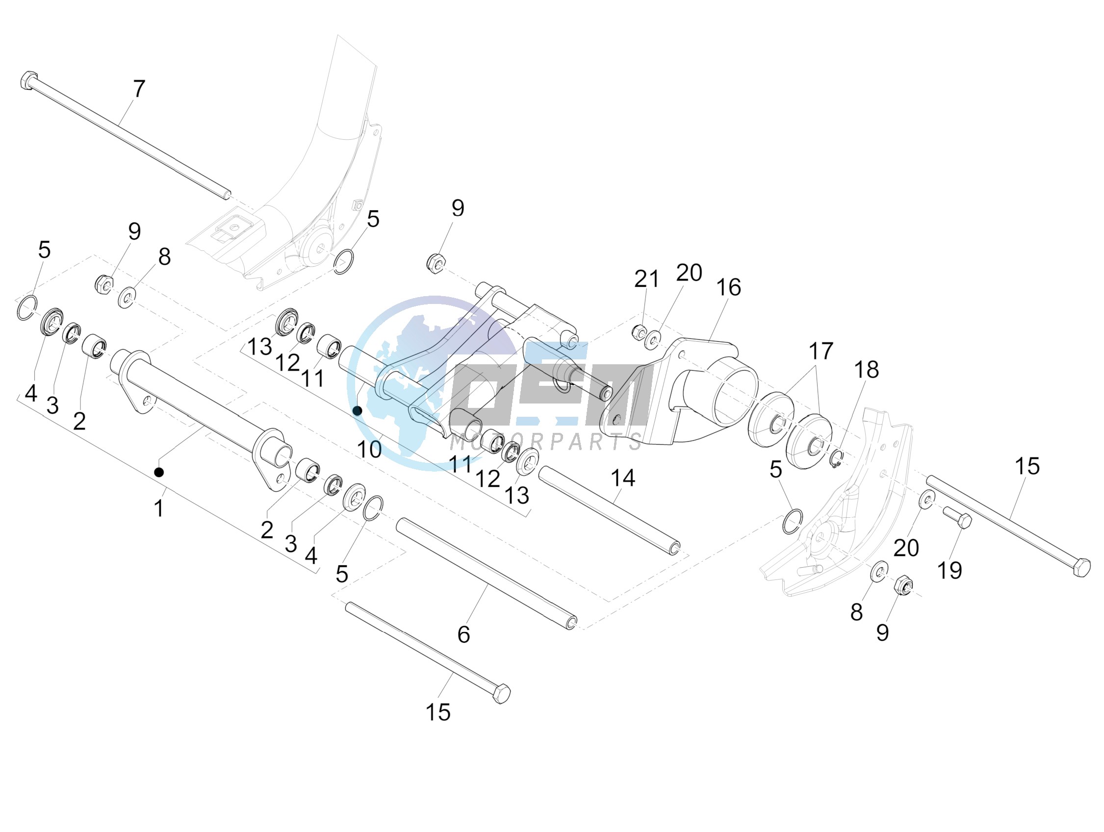 Swinging arm