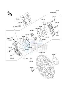 VN 1600 B [VULCAN 1600 MEAN STREAK] (B6F-B8FA) B7FA drawing FRONT BRAKE