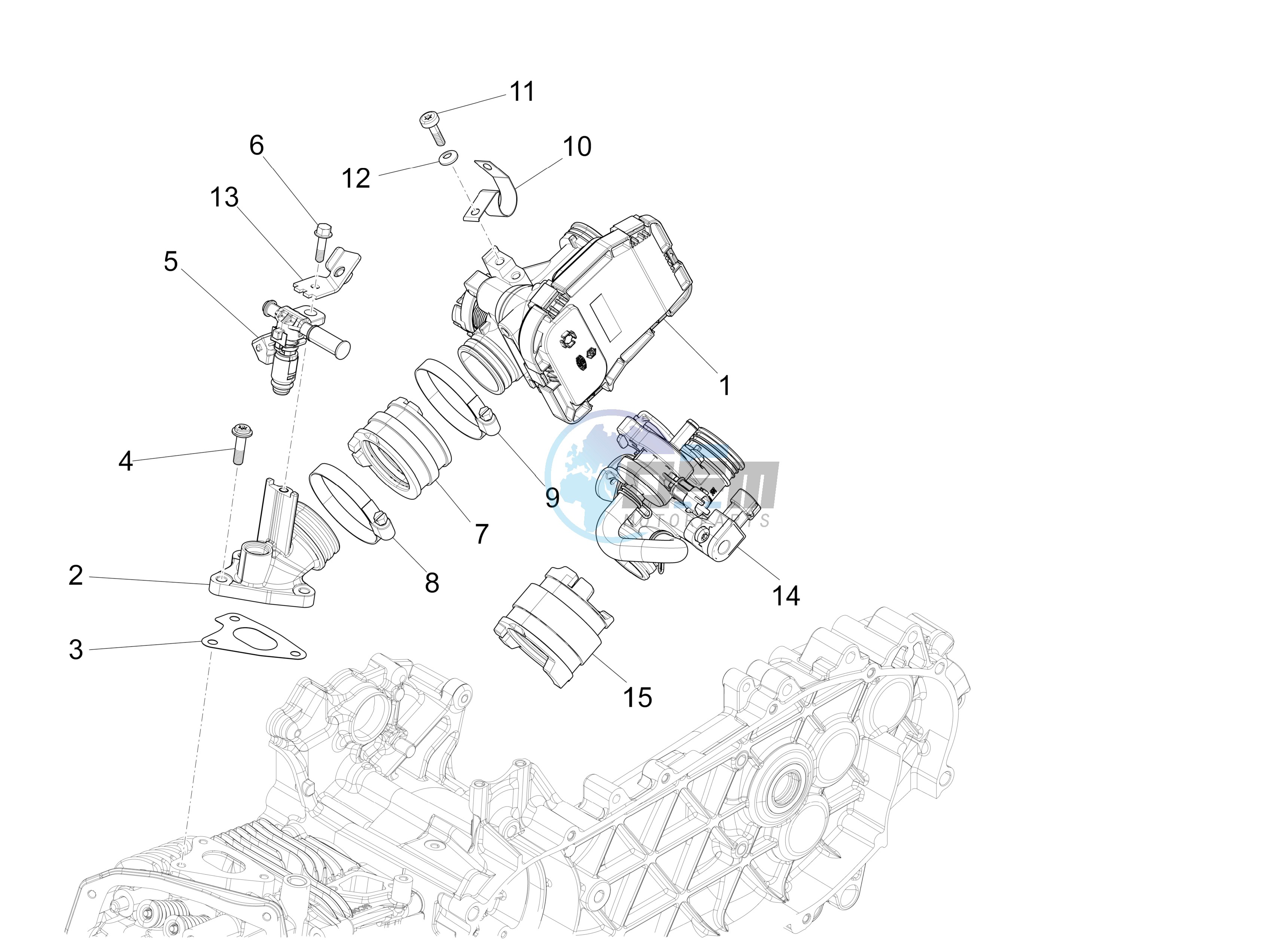 Throttle body - Injector - Union pipe