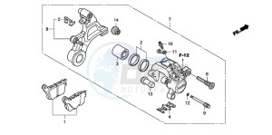 CBR1000RR drawing REAR BRAKE CALIPER