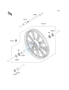 VN 900 C [VULCAN 900 CUSTOM] (7F-9FA) C9FA drawing FRONT WHEEL