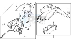 MEGALO 125 E2 drawing REAR FENDER - TAILLIGHT