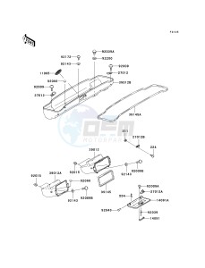 KAF 950 B [MULE 3010 DIESEL 4X4] (B7F) B6F drawing FRONT BOX