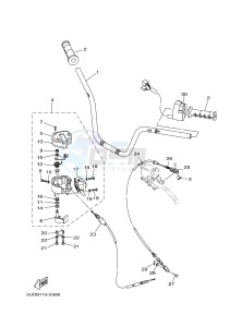 YFM700FWAD YFM70GPLH GRIZZLY 700 EPS LIMITED EDITION (2UDT) drawing STEERING HANDLE & CABLE