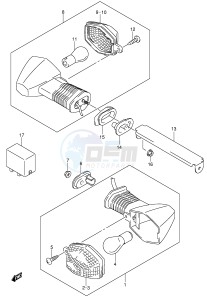 SV1000 (E2) drawing TURNSIGNAL LAMP (SV1000 U1 U2)