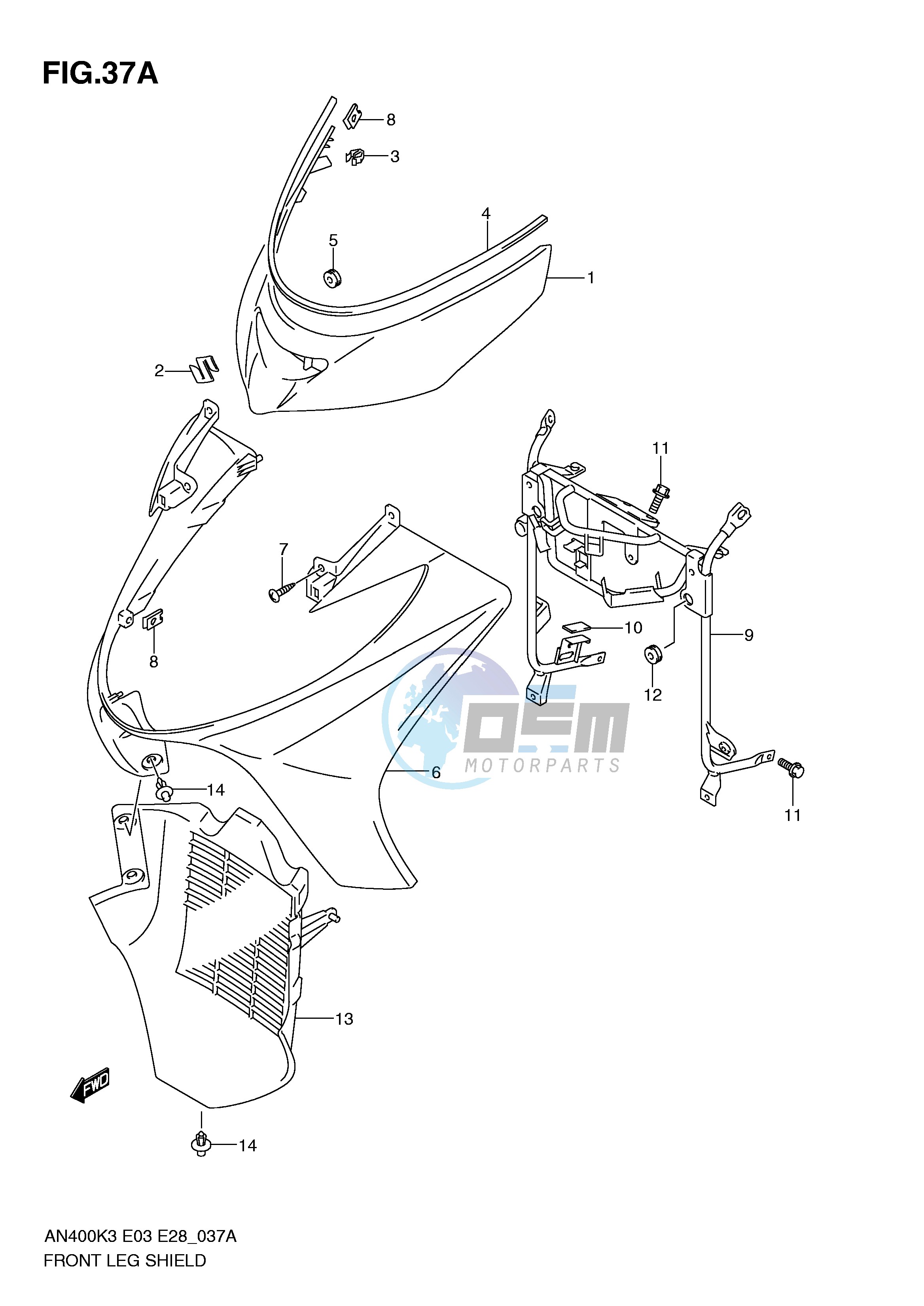 FRONT LEG SHIELD (MODEL K5 K6)