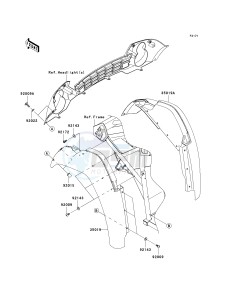 KAF 400 A [MULE 610 4X4] (A6F-AF) A6F drawing FRONT FENDER-- S- -